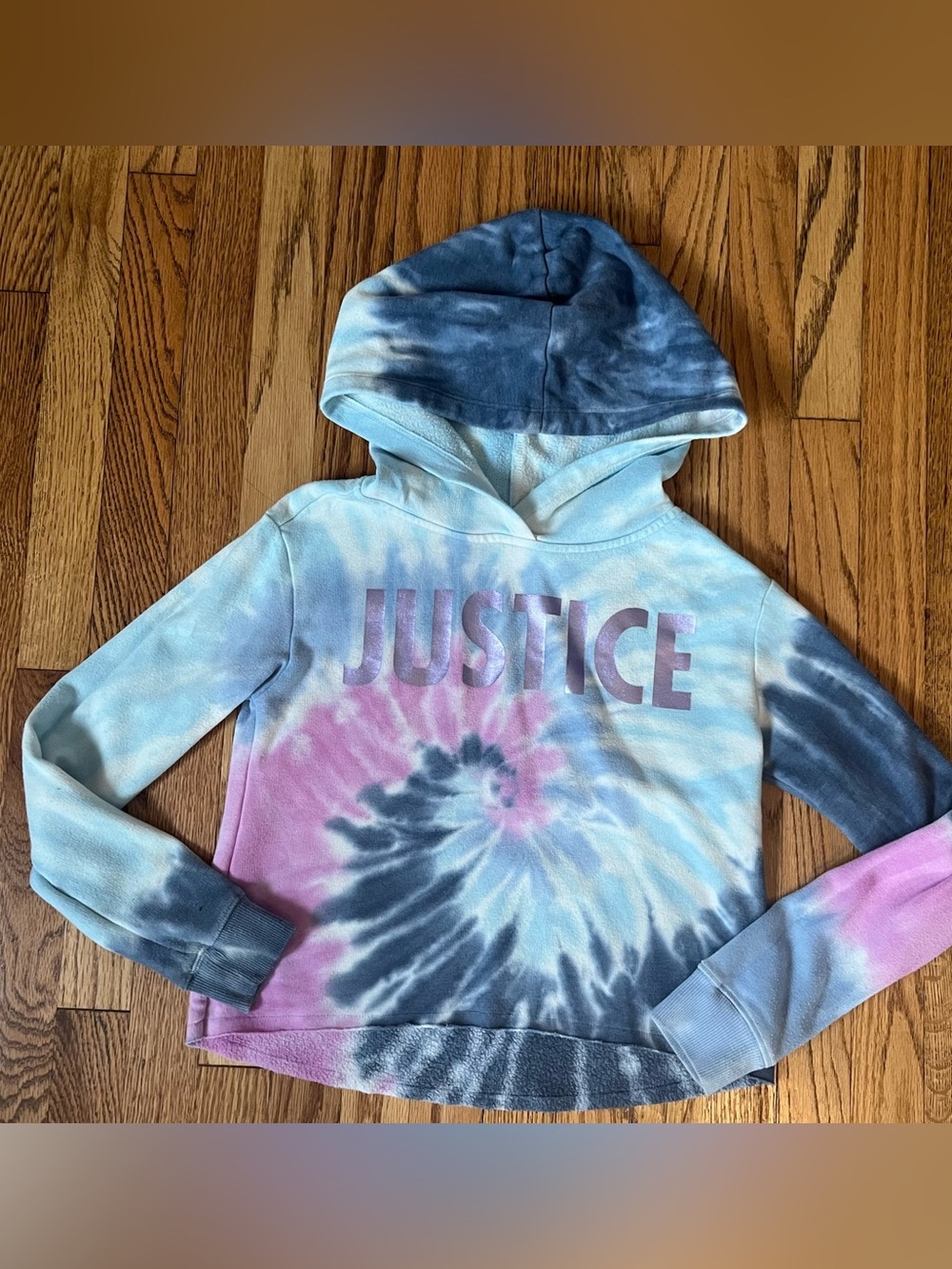 Justice Tie-Dye Hooded Sweatshirt in Pink and Blue Girls Sz 7